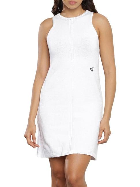 calvin klein bright white regular fit dress