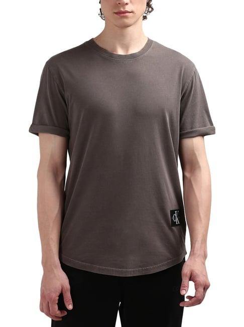 calvin klein brown cotton regular fit t-shirt