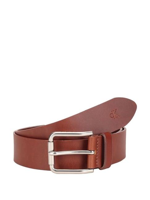 calvin klein brown roller classic leather belt