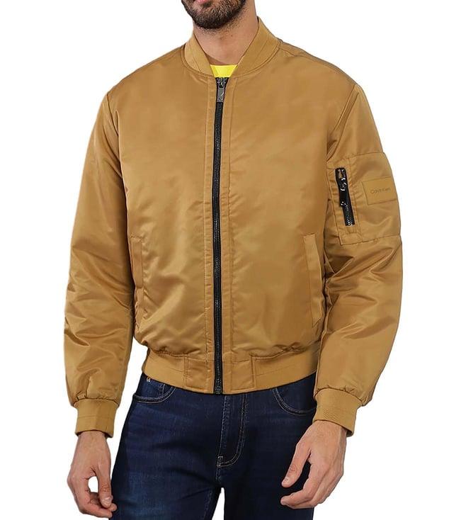 calvin klein caramel regular fit bomber jacket