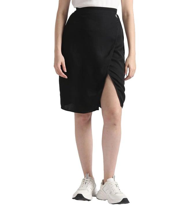 calvin klein ck black womens print regular fit skirt