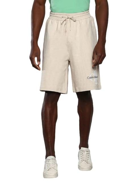 calvin klein classic beige cotton regular fit shorts