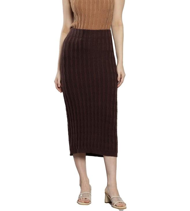 calvin klein coffee bean solid regular fit skirt