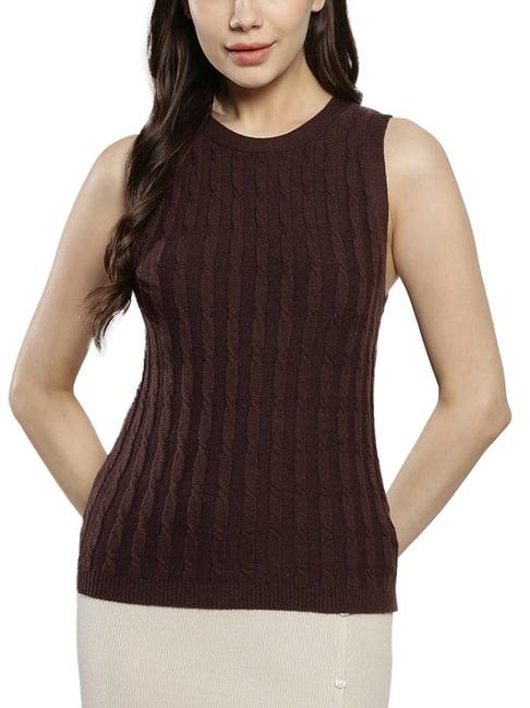 calvin klein coffee bean solid regular fit sweater