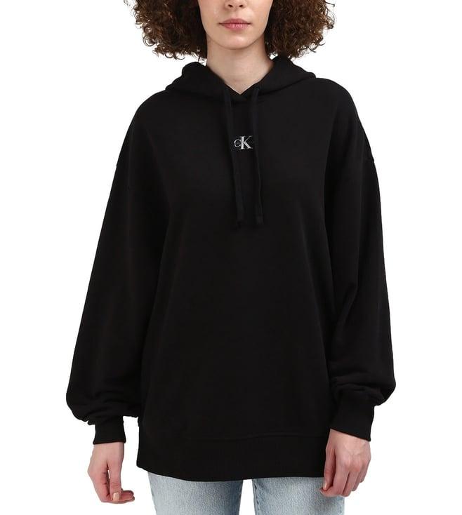 calvin klein cotton solid black sweatshirt