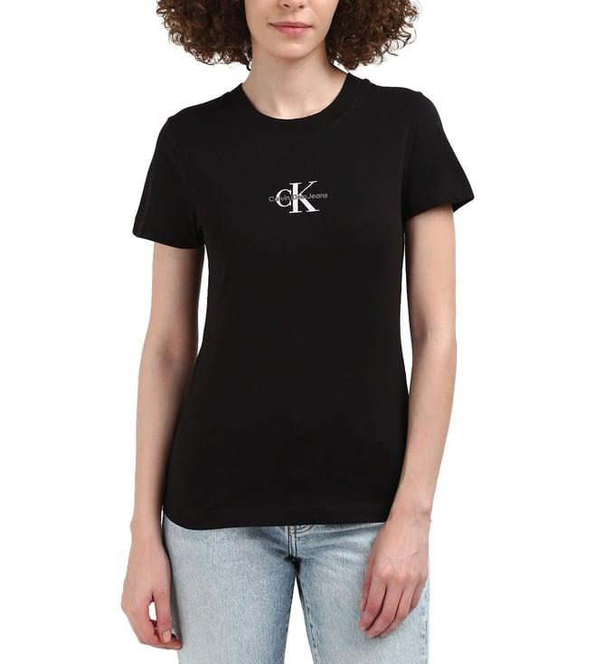 calvin klein cotton solid black t-shirt