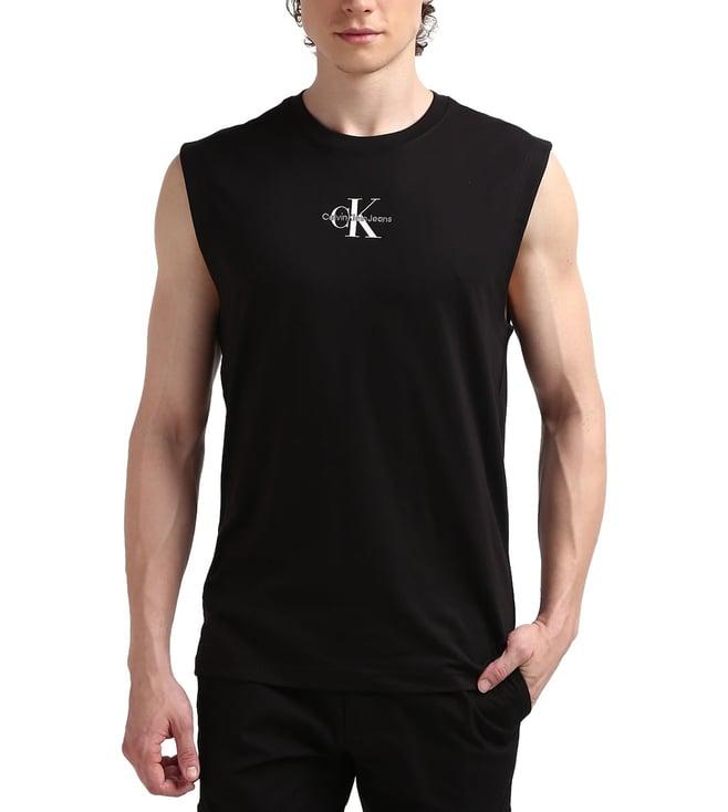 calvin klein cotton solid black t-shirt