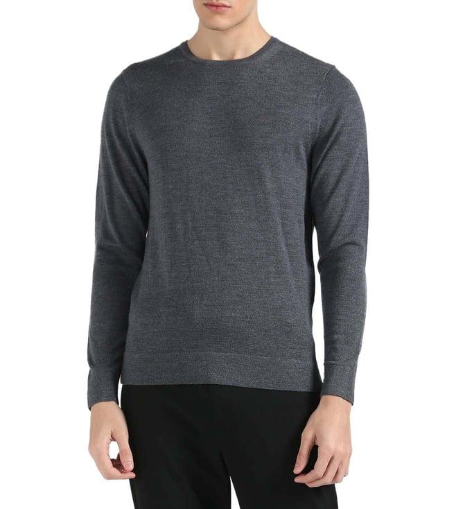 calvin klein dark grey heather regular fit sweater