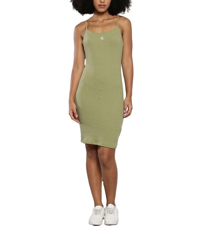 calvin klein dark juniper womens brand monogram bodycon dress