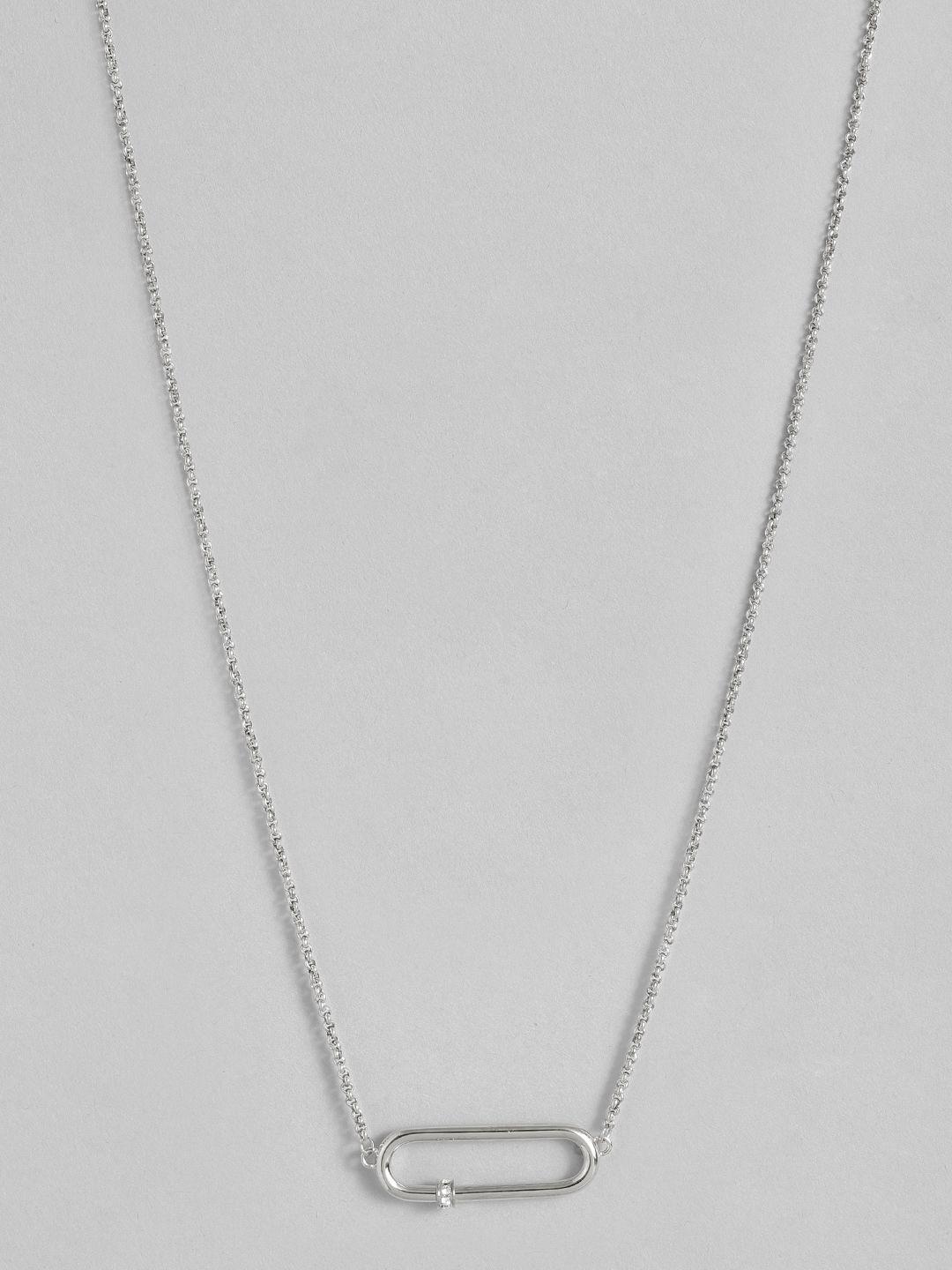 calvin klein elongated oval-shaped stainless steel necklace