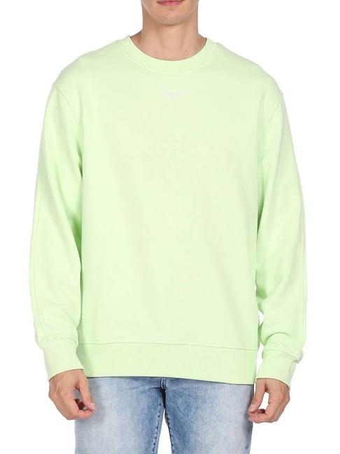 calvin klein exotic mint cotton relaxed fit sweatshirt