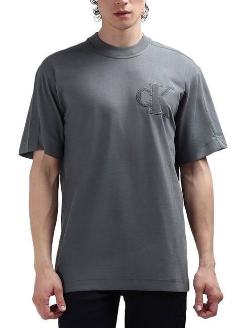 calvin klein grey cotton relaxed fit t-shirt