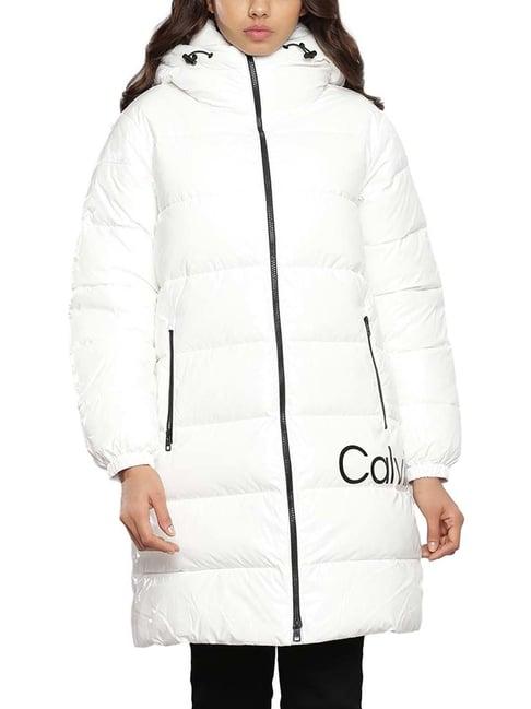 calvin klein ivory quilted relaxed fit puffer jacket