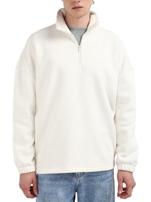 calvin klein ivory relaxed fit colour block sweatshirt