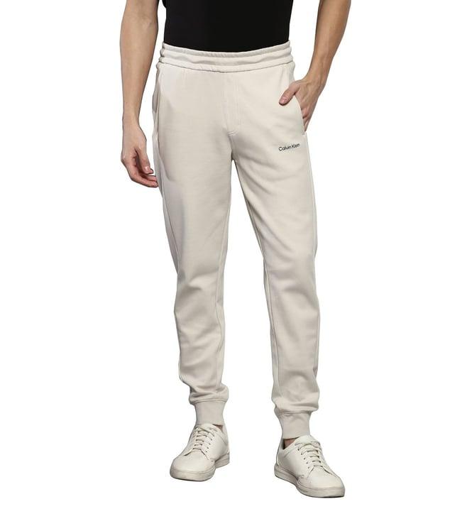 calvin klein jeans beige regular fit joggers