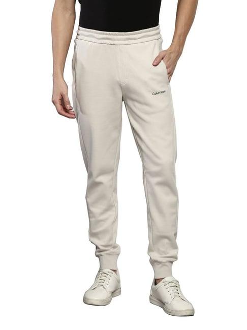 calvin klein jeans beige regular fit joggers