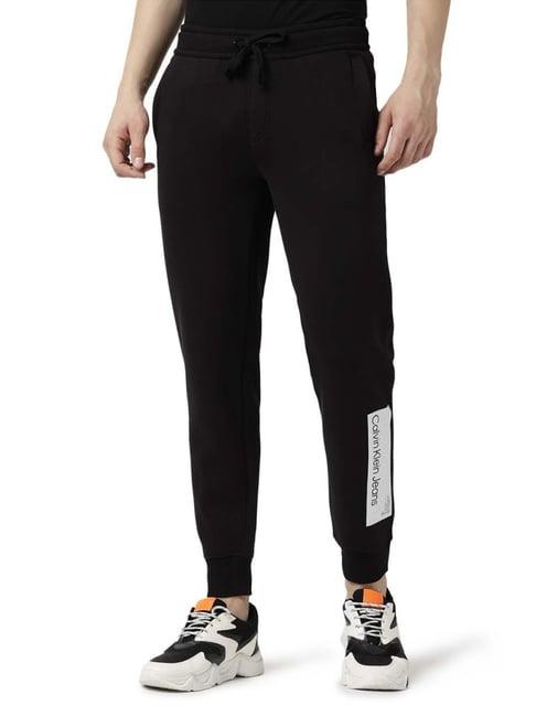 calvin klein jeans black colour-block regular fit joggers