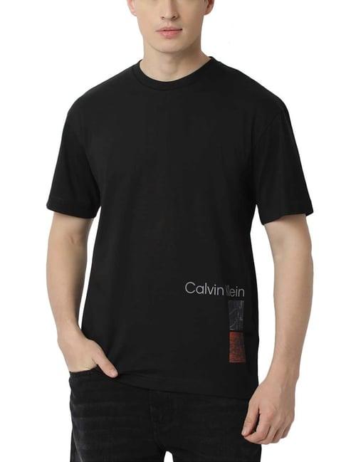 calvin klein jeans black logo comfort fit t-shirt