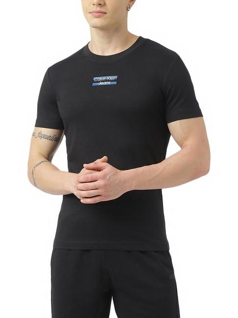 calvin klein jeans black logo regular fit t-shirt