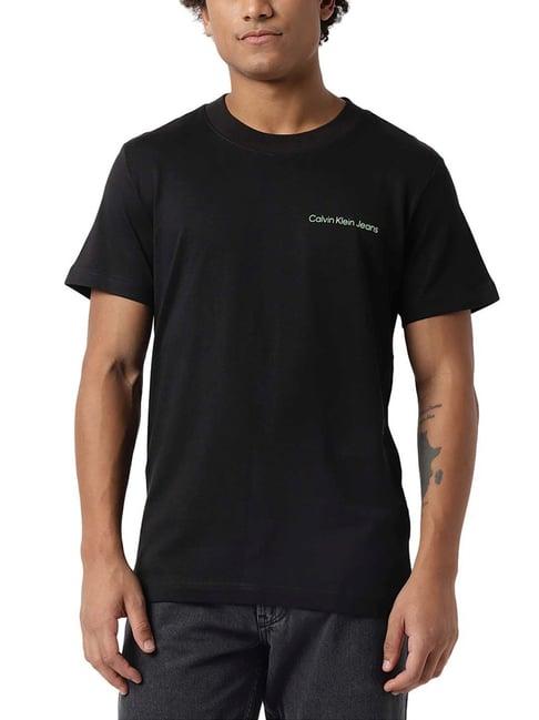 calvin klein jeans black logo regular fit t-shirt