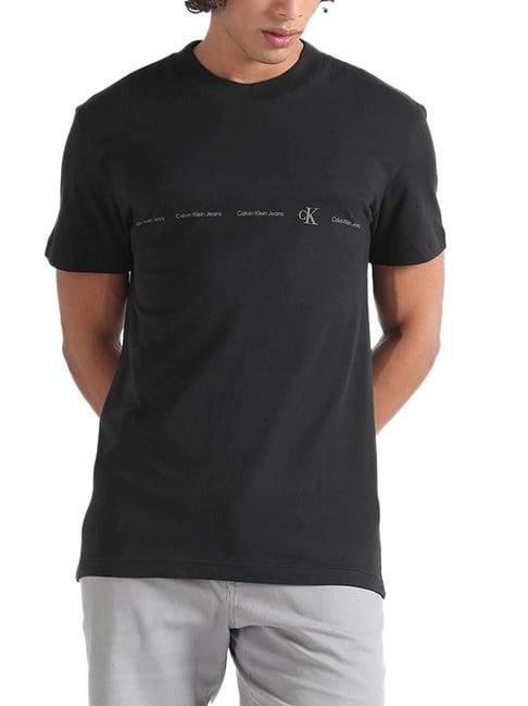 calvin klein jeans black logo regular fit t-shirt