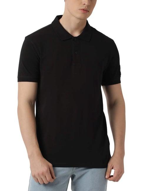 calvin klein jeans black regular fit polo t-shirt