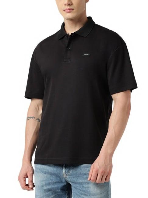 calvin klein jeans black regular fit polo t-shirt