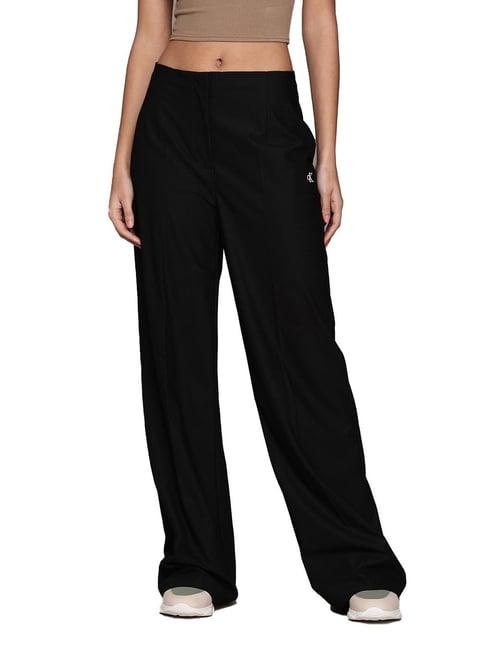 calvin klein jeans black relaxed fit trousers