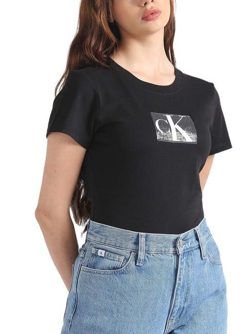 calvin klein jeans black slim fit t-shirt