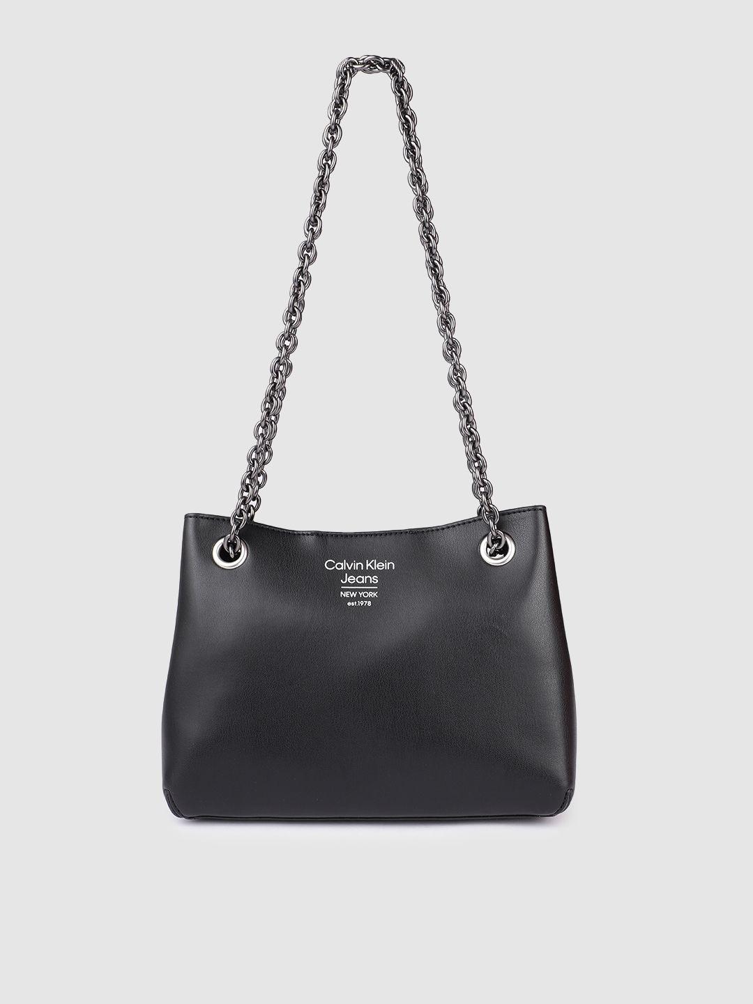 calvin klein jeans black solid shoulder bag