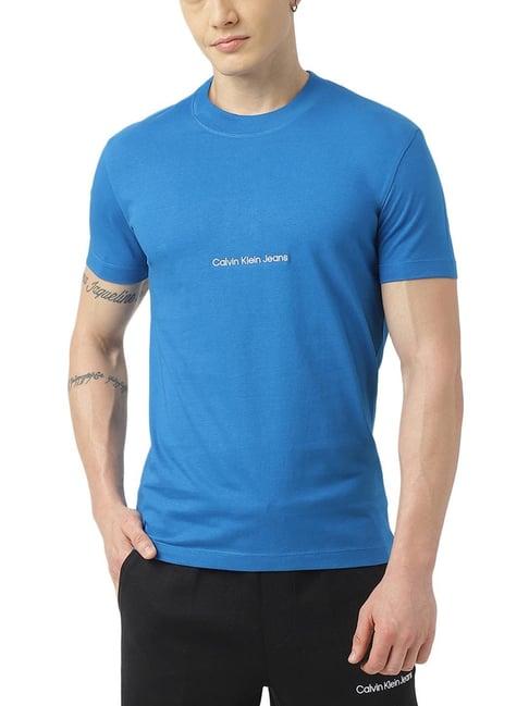 calvin klein jeans blue logo regular fit t-shirt