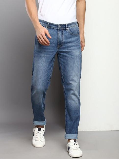 calvin klein jeans blue tapered fit jeans