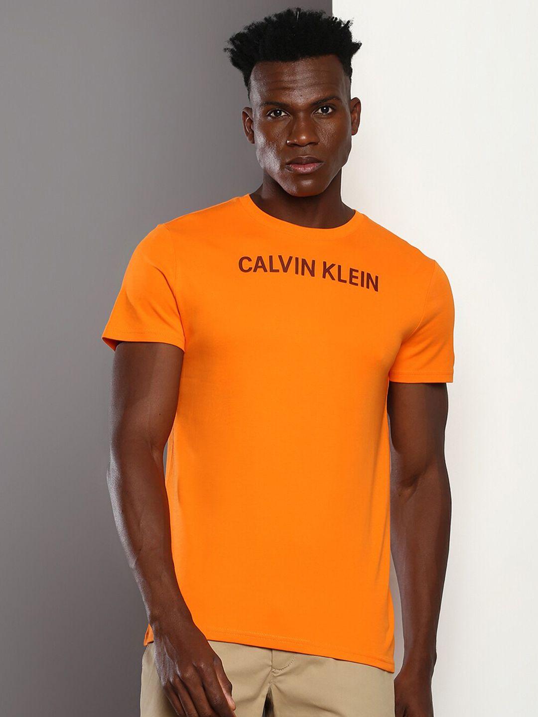 calvin klein jeans brand logo printed pure cotton slim fit t-shirt