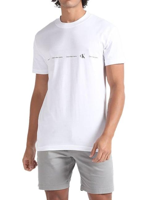 calvin klein jeans bright white logo regular fit t-shirt