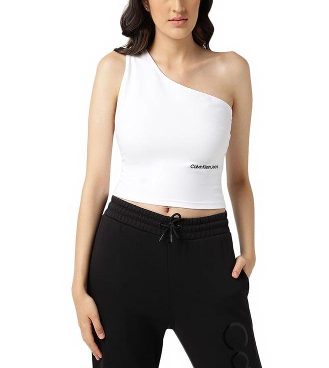 calvin klein jeans bright white logo regular fit top