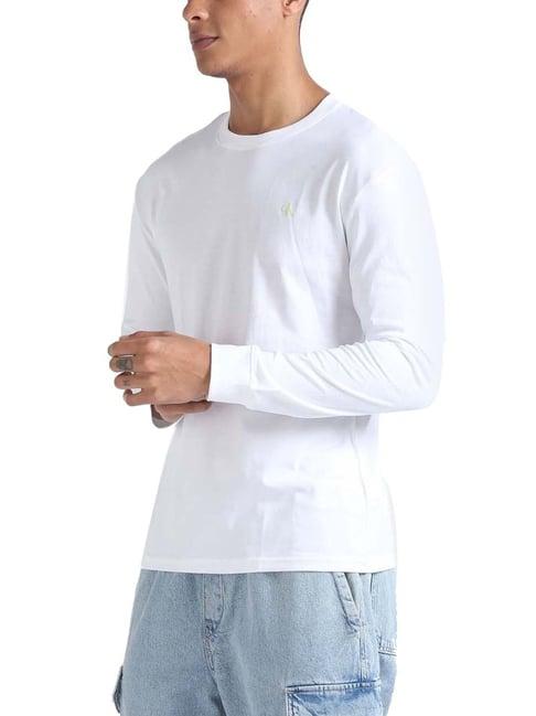 calvin klein jeans bright white regular fit t-shirt