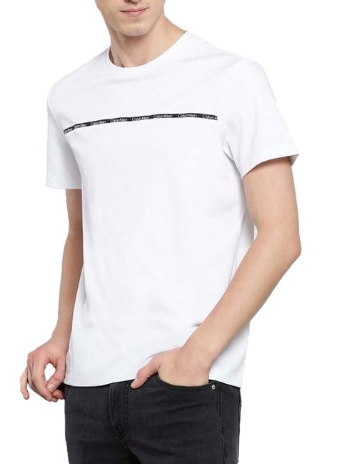 calvin klein jeans brilliant white logo regular fit t-shirt