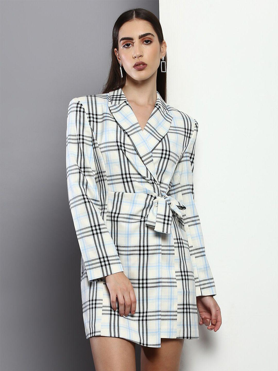 calvin klein jeans checked wrap dress