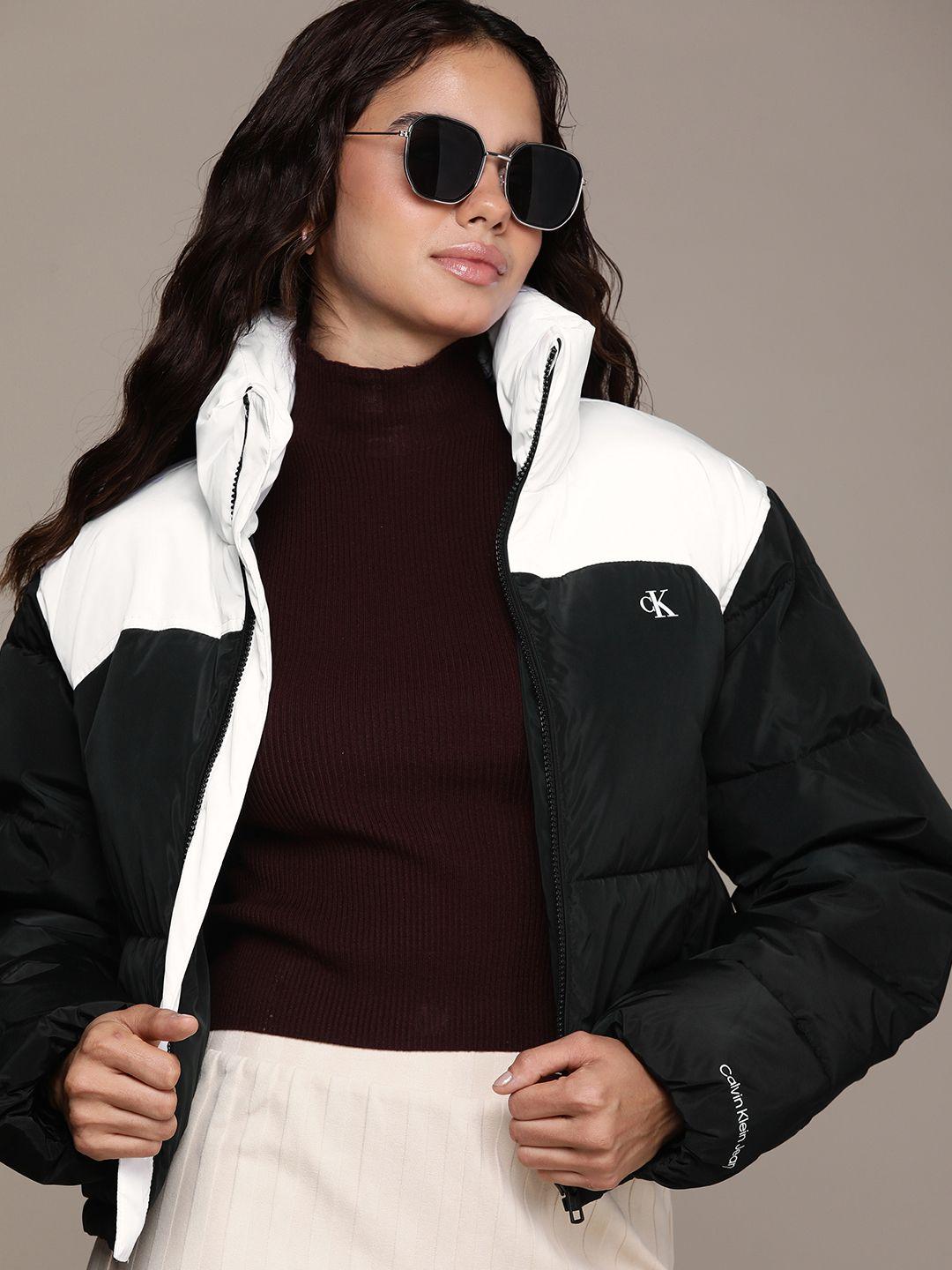 calvin klein jeans colourblocked puffer jacket