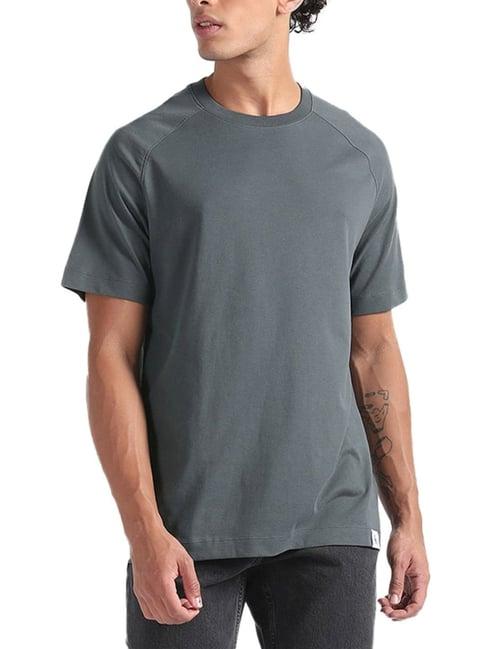 calvin klein jeans dark grey boxy fit t-shirt