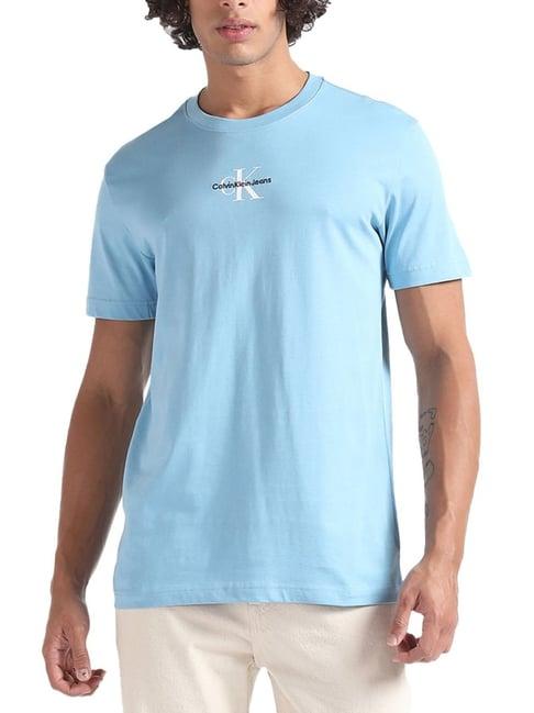 calvin klein jeans dusk blue embroidery regular fit t-shirt