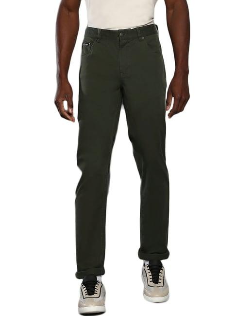 calvin klein jeans green straight fit trousers