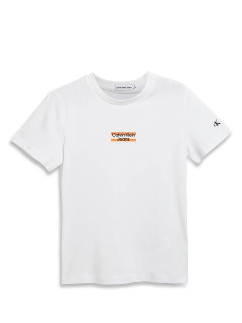 calvin klein jeans kids bright white logo regular fit t-shirt