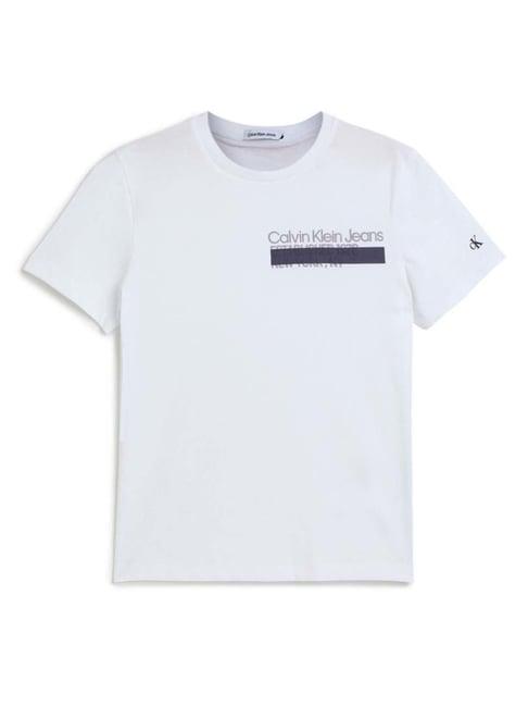 calvin klein jeans kids bright white logo regular fit t-shirt