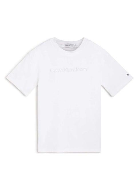 calvin klein jeans kids bright white logo regular fit t-shirt