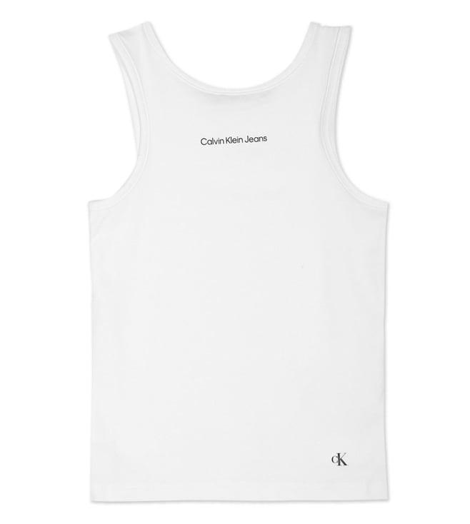 calvin klein jeans kids bright white regular fit top