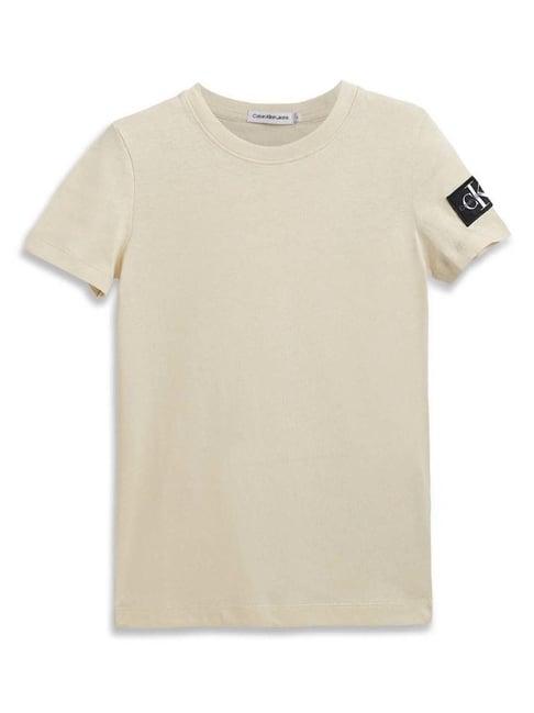 calvin klein jeans kids peach cotton regular fit t-shirt