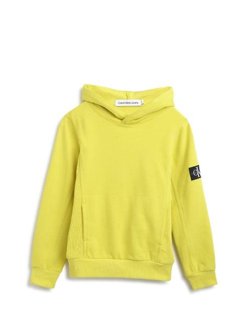 calvin klein jeans kids yellow regular fit hoodie