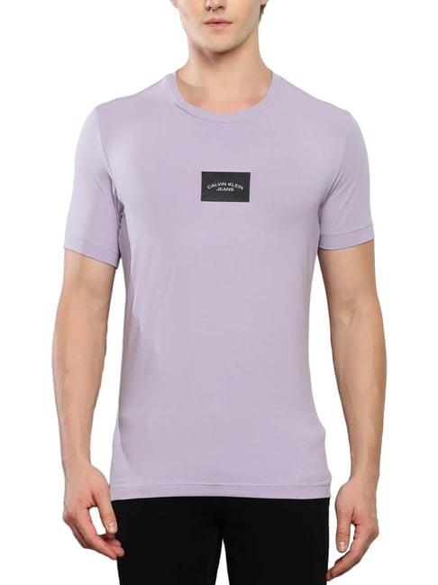 calvin klein jeans lavender aura cotton slim fit t-shirt