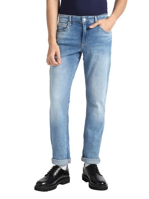 calvin klein jeans light blue cotton slim fit jeans